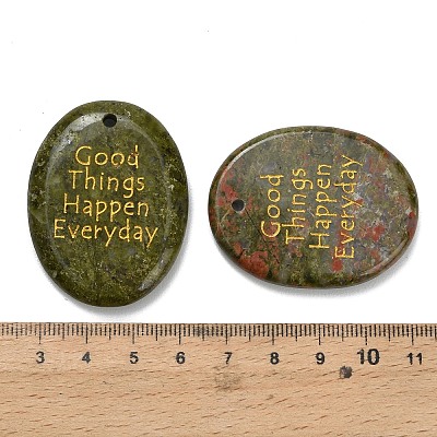 Natural Unakite Pendants G-K353-06C-1