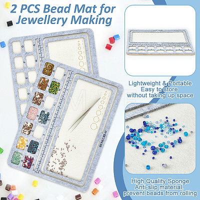 Wood Covered with Felt Wood Bead Design Board DIY-WH0419-97B-1