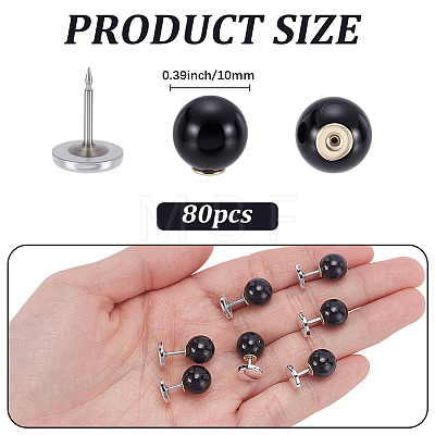 80Pcs Plastic Imitation Pearl Anti-glare Lapel Pins Brooches JEWB-SP0001-12B-1