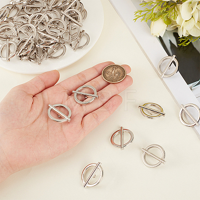 40Pcs 1-Hole Alloy Shank Buttons BUTT-MA0001-18P-1