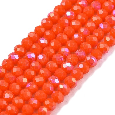 Electroplate Opaque Solid Color Glass Beads Strands EGLA-A044-P1mm-L21-1