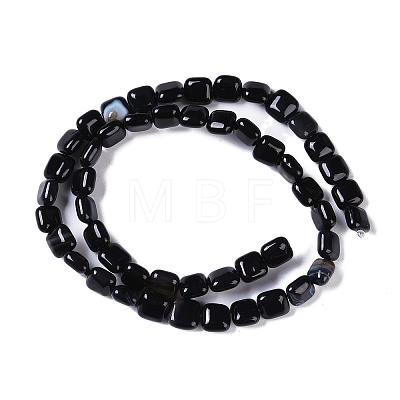 Natural Black Agate Beads Strands G-M435-A08-01-1