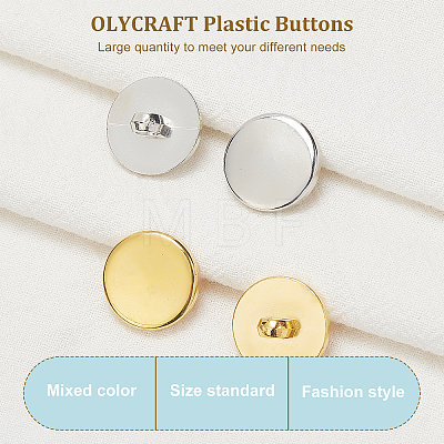 Olycraft 100Pcs 2 Colors 1-Hole Plastic Buttons DIY-OC0004-12-1
