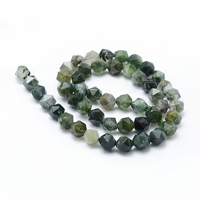 Natural Moss Agate Beads Strands G-F523-37-10mm-1