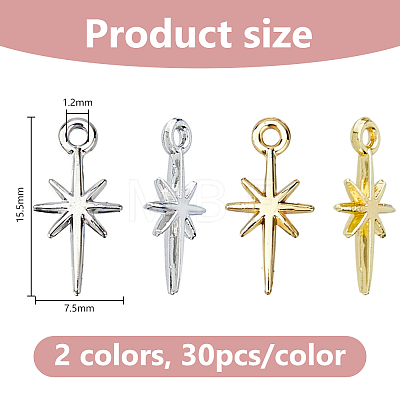 60Pcs 2 Colors Alloy Pendants FIND-DC0008-48-1