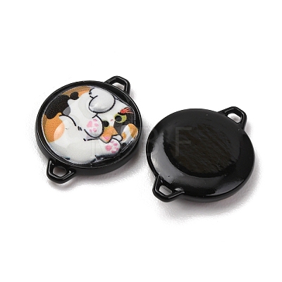 Baking Paint Alloy Coin Connector Charms PALLOY-A040-05B-1