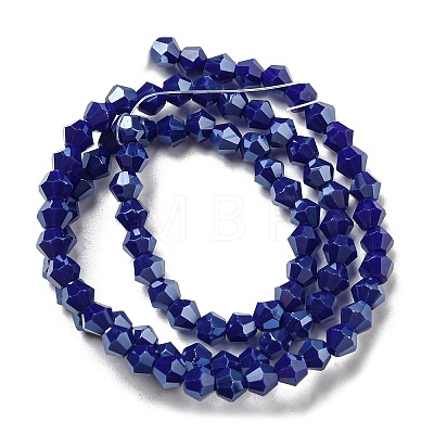 Opaque Solid Color Electroplate Glass Beads Strands EGLA-A039-P4mm-A10-1