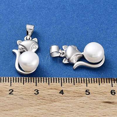 Rhodium Plated 925 Sterling Silver Pendants STER-A044-01MP-1