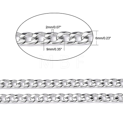 304 Stainless Steel Cuban Link Chains CHS-G010-02P-1