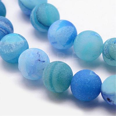 Natural Druzy Geode Agate Bead Strands G-K166-09-8mm-06-1