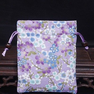 Chinese Style Rectangle Cloth Printed Drawstring Gift Bags PW-WG9C527-13-1