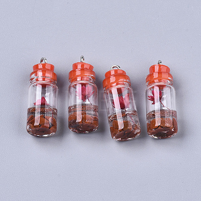 Glass Bottle Pendant Decorations GLAA-S181-12-1