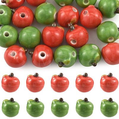 20Pcs 2 Colors Handmade Porcelain Beads PORC-FS0001-58-1