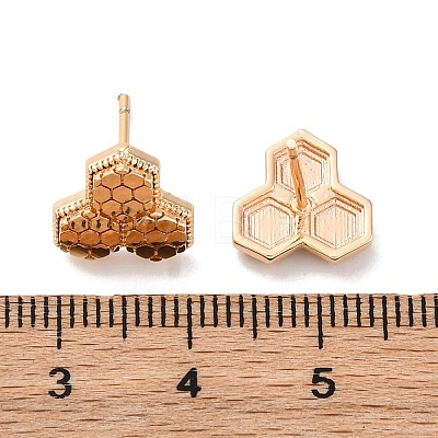 Brass Stud Earrings EJEW-D288-10G-1