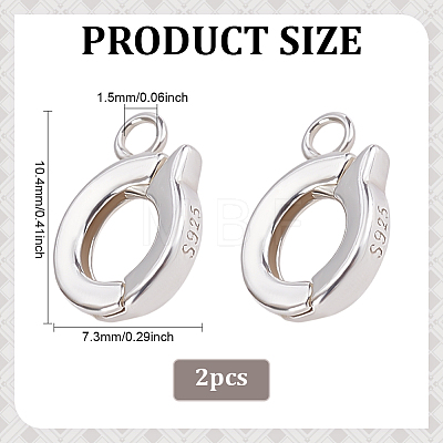 Sterling Silver Twister Clasps STER-WH0065-014-1