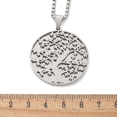 304 Stainless Steel Pendant Necklaces NJEW-Z058-03P-1