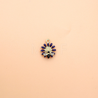 Golden Tone Alloy Enamel Pendants PW-WGF7304-01-1