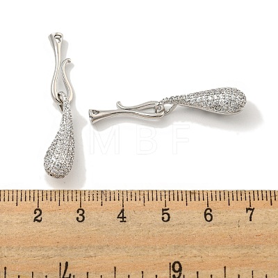 Brass Micro Pave Clear Cubic Zirconia S-Hook Clasps KK-L211-008P-1