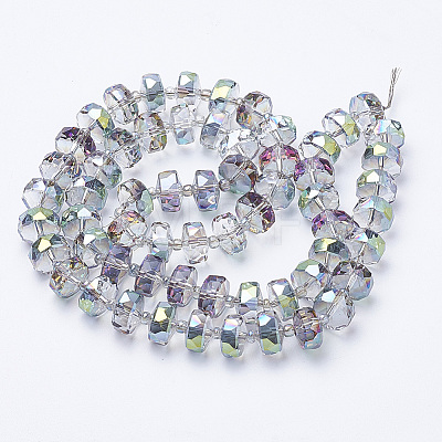 Electroplat Glass Beads Strands X-EGLA-Q092-8mm-D01-1