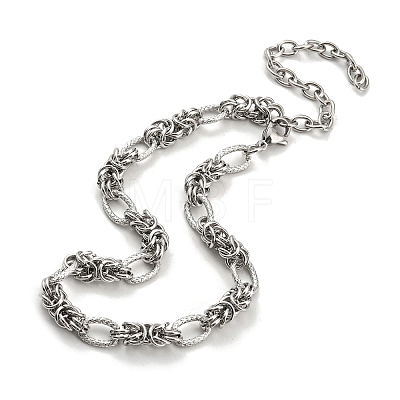 304 Stainless Steel Byzantine Chain Necklaces NJEW-P285-03P-1