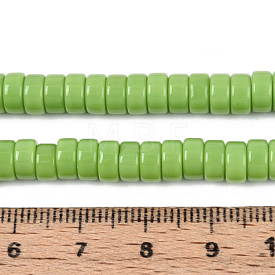 Opaque Solid Color Glass Beads Strands GLAA-N026-3x6mm-07-1