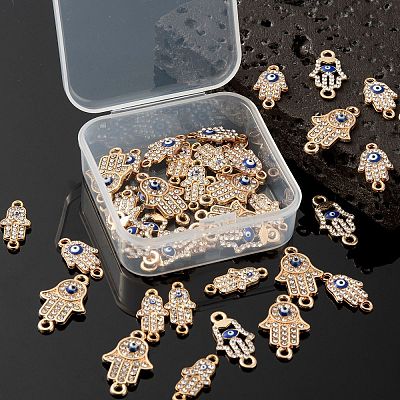 40Pcs 4 Style Alloy Rhinestone Links/Connectors ALRI-LS0001-01-1