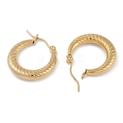 PVD Vacuum Plating 201 Stainless Steel Textured Hoop Earrings EJEW-I309-53A-G-1