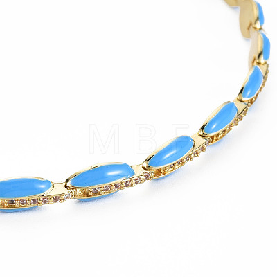 Brass Micro Pave Cubic Zirconia Link Tennis Necklaces for Women NJEW-T013-01G-02-1