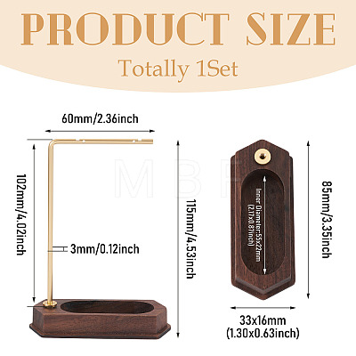 Iron L Shaped Dangle Earring Display Stands with Wooden Trays EDIS-TAC0003-01-1