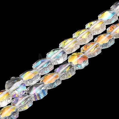 Electroplate Transparent Glass Beads Strands GLAA-C029-05-1