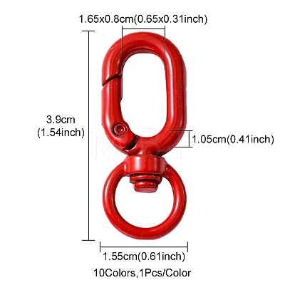 10Pcs Spray Painted Alloy Swivel Clasps FIND-YW0001-57-1