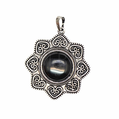 Natural Obsidian Pendants PW-WG111BD-04-1