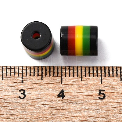 Ghana Jamaica Reggae Stripe Resin Beads RESI-G104-01C-1