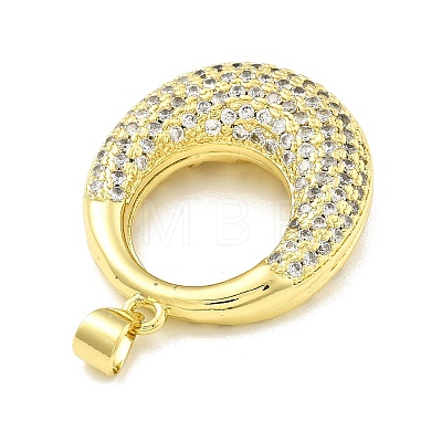 Rack Plating Brass Micro Pave Cubic Zirconia Pendants KK-D359-38G-1