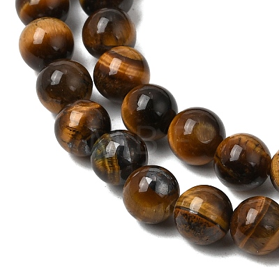 Natural Tiger Eye Round Beads Strands G-S177-6mm-1