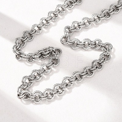 8MM 304 Stainless Steel Twisted Double Rolo Chain Necklaces for Women NJEW-G194-05P-02-1