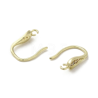 Brass Micro Pave Cubic Zirconia Earring Hooks KK-C048-14G-G-1