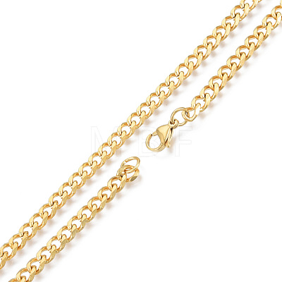 Men's 201 Stainless Steel Cuban Link Chain Necklace NJEW-N050-A06-5-55G-1