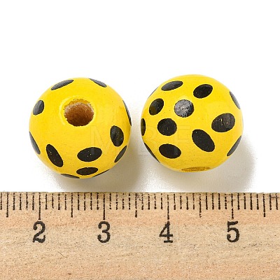 Printed Wood European Beads WOOD-G022-18I-1