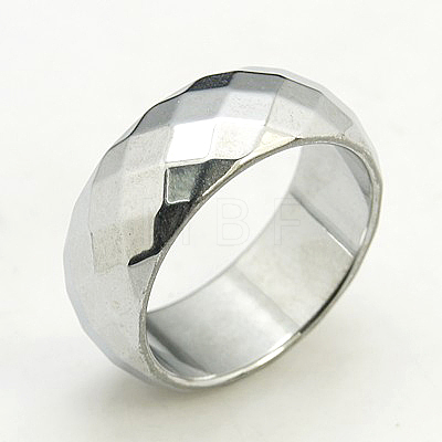 Fashion Magnetic Synthetic Hematite Wide Band Rings X-RJEW-D939-5B-1