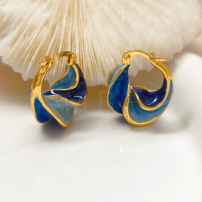 Alloy & Enamel Hoop Earrings WG61D14-01-1