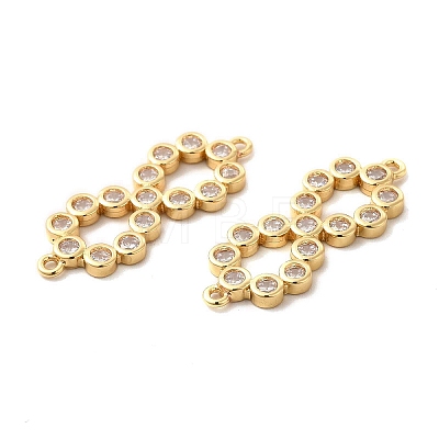 Brass Pave Clear Cubic Zirconia Connetor Charms KK-A180-17G-1