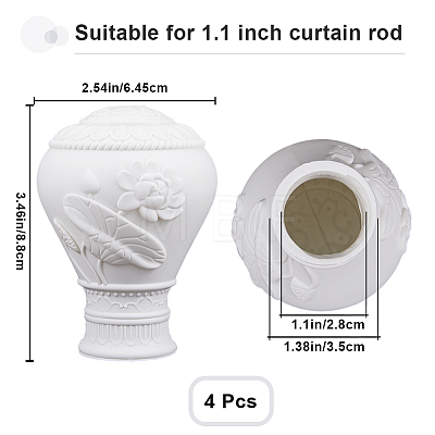 Plastic Curtain Rod Heads FIND-WH0021-27C-1