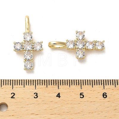 Brass Micro Pave Cubic Zirconia Pendants KK-K355-45G-1