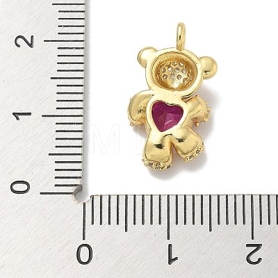 Rack Plating Brass Micro Pave Cubic Zirconia Pendants KK-L224-058G-1