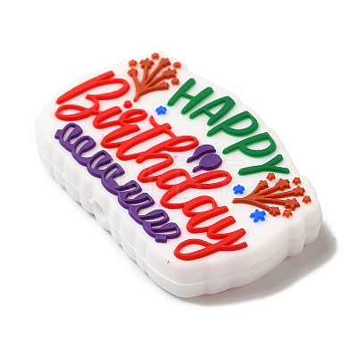 Birthday Theme Silicone Beads SIL-S006-03D-1