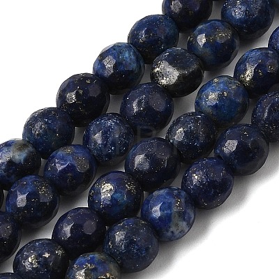 Natural Dyed Lapis Lazuli Beads Strands G-G059-6mm-1