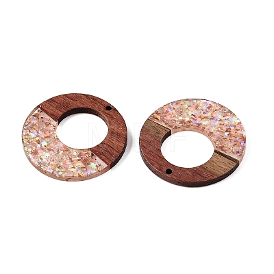 Epoxy Resin & Walnut Wood Pendants RESI-T057-09B-1