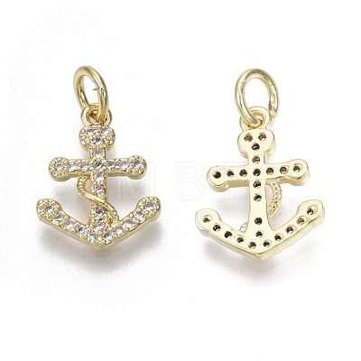 Brass Micro Pave Cubic Zirconia Charms ZIRC-R109-023G-NF-1