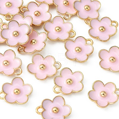 Light Gold Plated Alloy Enamel Pendants ENAM-YW0002-20B-1